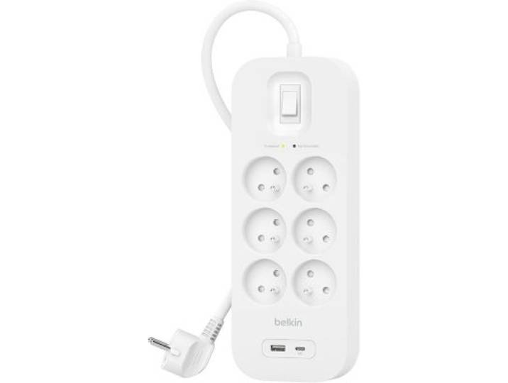 Belkin - Multiprise 6 Prises + Usb-C Et Usb-A