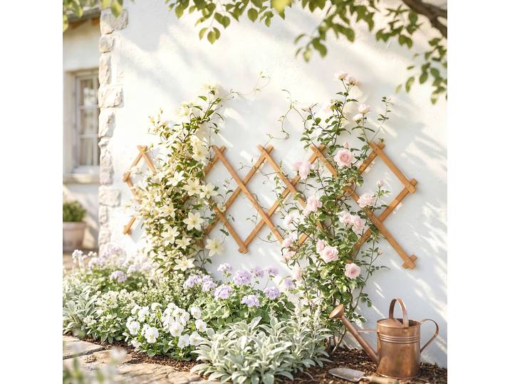 Outsunny Treillis Bois 180x60cm Support Plantes Grimpantes Brun