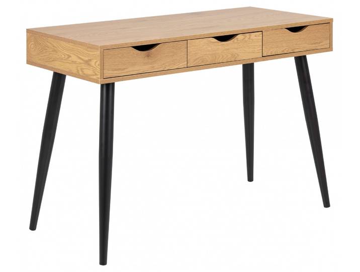 Schreibtisch ACTONA GROUP Neptun , beige (, schwarz, schwarz), B:110cm H:77,1cm T:50cm, Tische, Schreibtisch, Bürotisch, Arbeitstisch, mit 3 Schubladen, Breite 110 cm