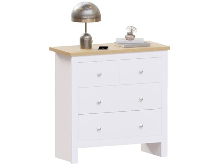 Vida Designs Arlington Commode Moderne 2 + 2 tiroirs Blanc