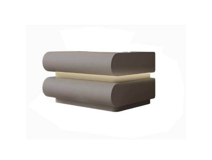 YANG11FAN Vielseitig Nachttisch Smart Storage Leder(Grigio,Klein)