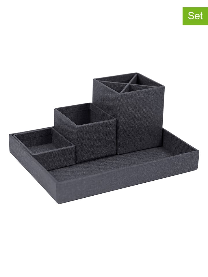 BIGsoBox 4tlg. Set: Desktop-Organizer "Lena" in Schwarz - onesize