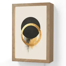 WANDLEUCHTE Abstraktes Design - Schwarzer Kreis - Farbflecken Wandlampe 20x30 cm Wandlampe