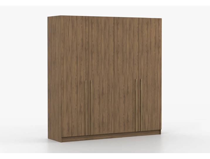 Drehtürenschrank ROSA III 4D 200 cm Nussbaum Nussbaum Gold