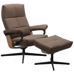Stressless Sessel mit Hocker David Cross Leder Braun Batick Mole S (Small)