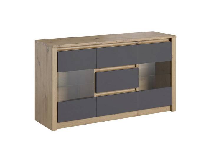 JVmoebel Kommode Grau Hochkommode aus Holz mit stilvollem Design für modernes Wohnen (1 St), Made in Europa