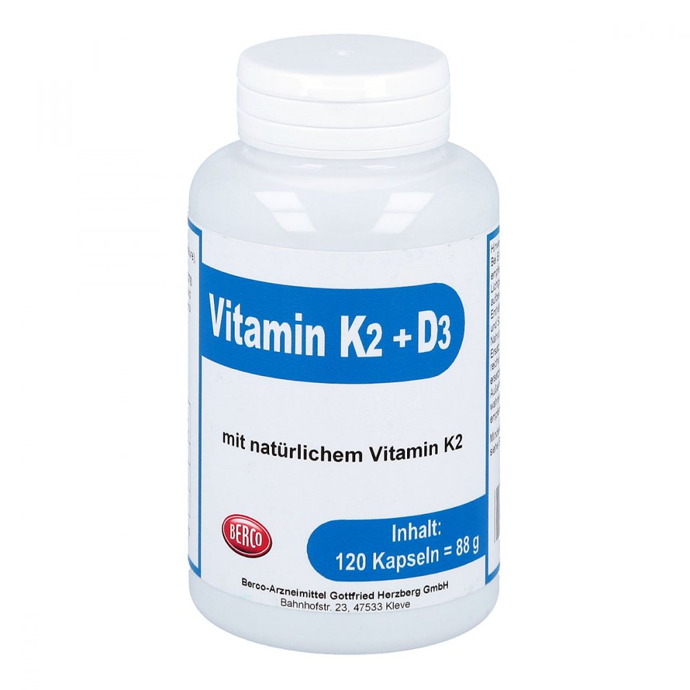 Berco-ARZNEIMITTEL Vitamin K2+D3 Kapseln 09784598