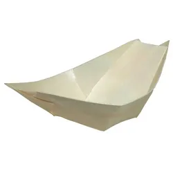 500x Fingerfood Schalen "Schiffchen" aus Holz 14cm