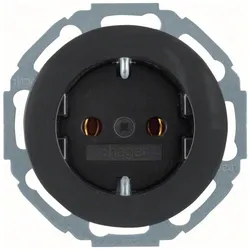 Hager WLS1100BG Steckdose SCHUKO Serie R.Classic schwarz, glänzend