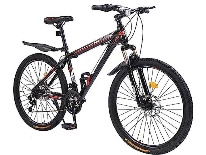 Kcolic 24 Zoll Mountainbike Klapprad, 21 Gang Gangschaltung, Leichter Aluminiumrahmen, Klapprad, Stoßdämpfendes Fahrrad, Hochbelastbarer Stoßdämpfer A,24inch