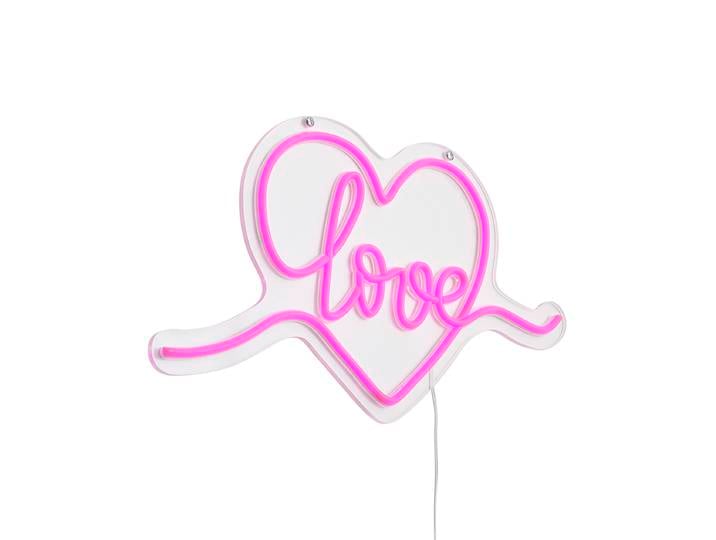 Applique murale néon rose avec LED - Love