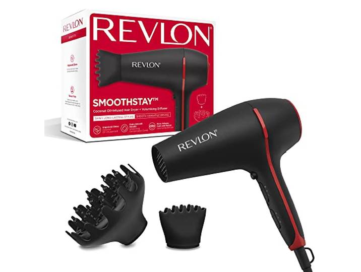 Revlon SmoothStay Haardroger van 2000 W met kokosolie-infusie en volumediffuser-opzetstuk- RVDR5317