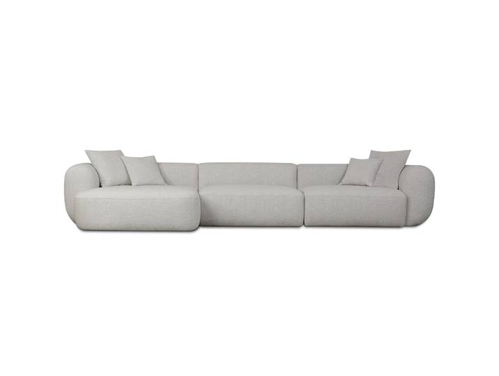 Modulares Ecksofa Baomi, groß, L-förmig, linksseitig, hellgrauer