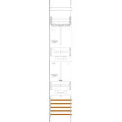 f-tronic 7143306 Zählerfeld Z16-10-10L,H=1350mm, 1-feldrig, 2-3.HZ kurze und, lange Kabel Z161010L