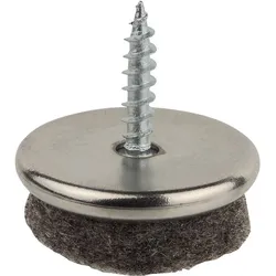Möbelgleiter + Schutzpuffer, Filzgleiter mit Schraube grau 30mm (Filzgleiter)