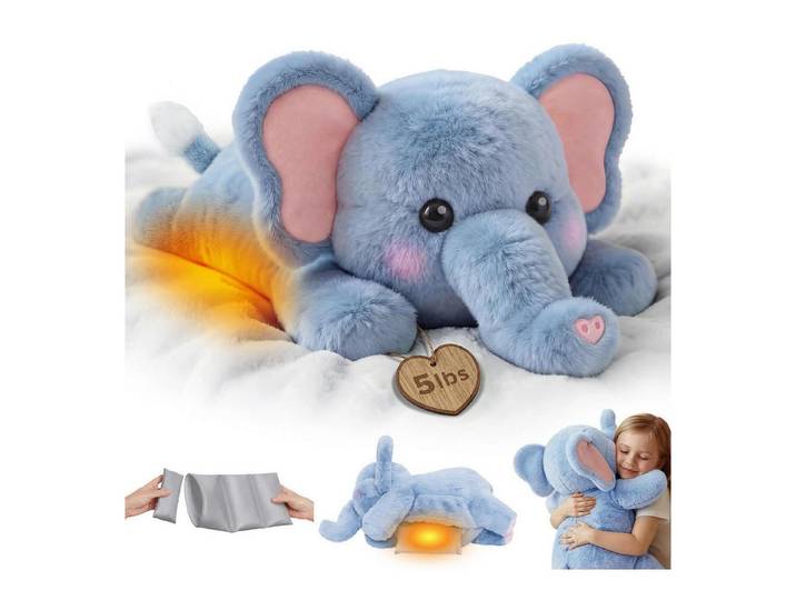 LuxusKollektion Kuscheltier Plüschtier gewichtetes Wärmekissen heizbar kühlbar Kinder Elefanten