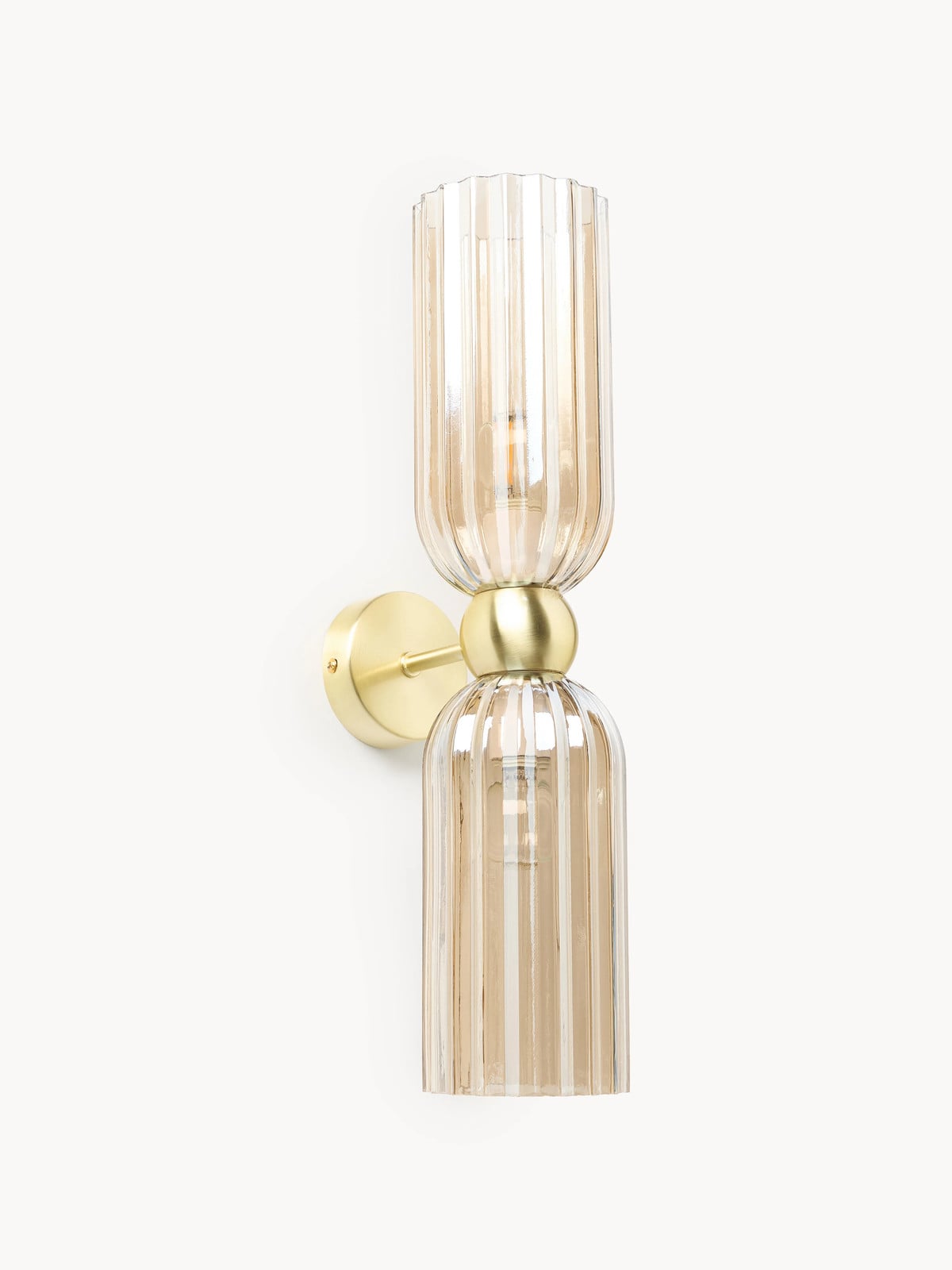Maytoni Antic Up & Down wandlamp in goud/messing en koper met transparant glas, dimbaar