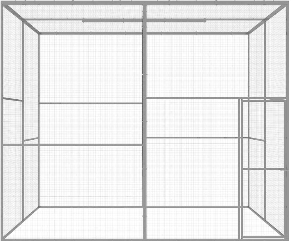 vidaXL Jaula para gatos acero galvanizado 3x3x2,5 m Plateado