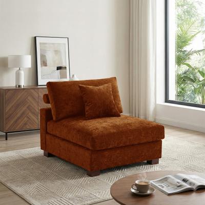 DREAMSIDEA Chenille Upholstered Armless Accent Chair With Plush Cushion