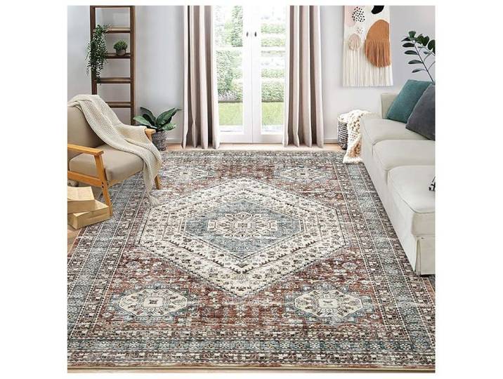 Tapis salon scandinave 160x230 cm pour chambre salon cuisine marron