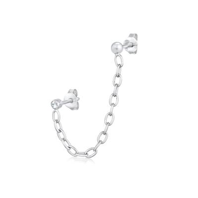 Paar Ohrstecker ELLI "Ohrringe Kette Piercing 925 Silber, mit Kristallen von Swarovski" Gr. 3, silber, Ohrringe, Damen, 3, Silber 925 (Sterlingsilber)