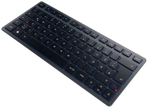 CHERRY KW 7100 MINI BT Bluetooth Tastatur Deutsch, QWERTZ Blau Geräuscharme Tasten, Multipair-Funktion