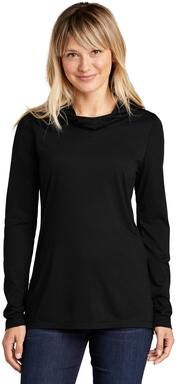 Sport-Tek LST406 Women's PosiCharge Tri-Blend Wicking Long Sleeve Hoodie in Black Triad Solid size 3XL   Triblend