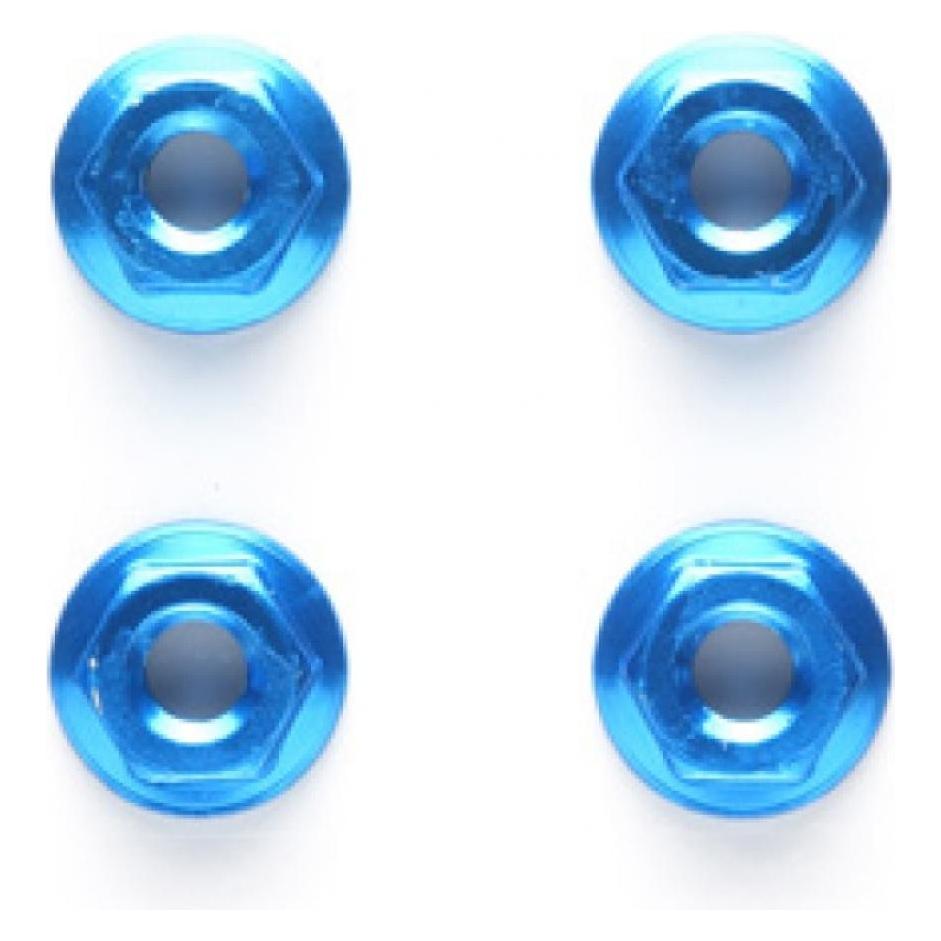 Tamiya 4mm ALU Serrated Nut (4) blue (TAM 42143)