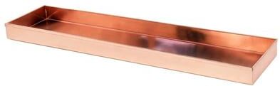 Achla Designs Long Decorative Stainless Steel Tray, 20 Inch Wide, Polished Copper Plated