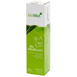 Bio Müllbeutel Natura Biomat mit Henkel, kompostierbar 10 L Stärke: ca. 21 my, 10 Stück/Packung, 420x500 mm