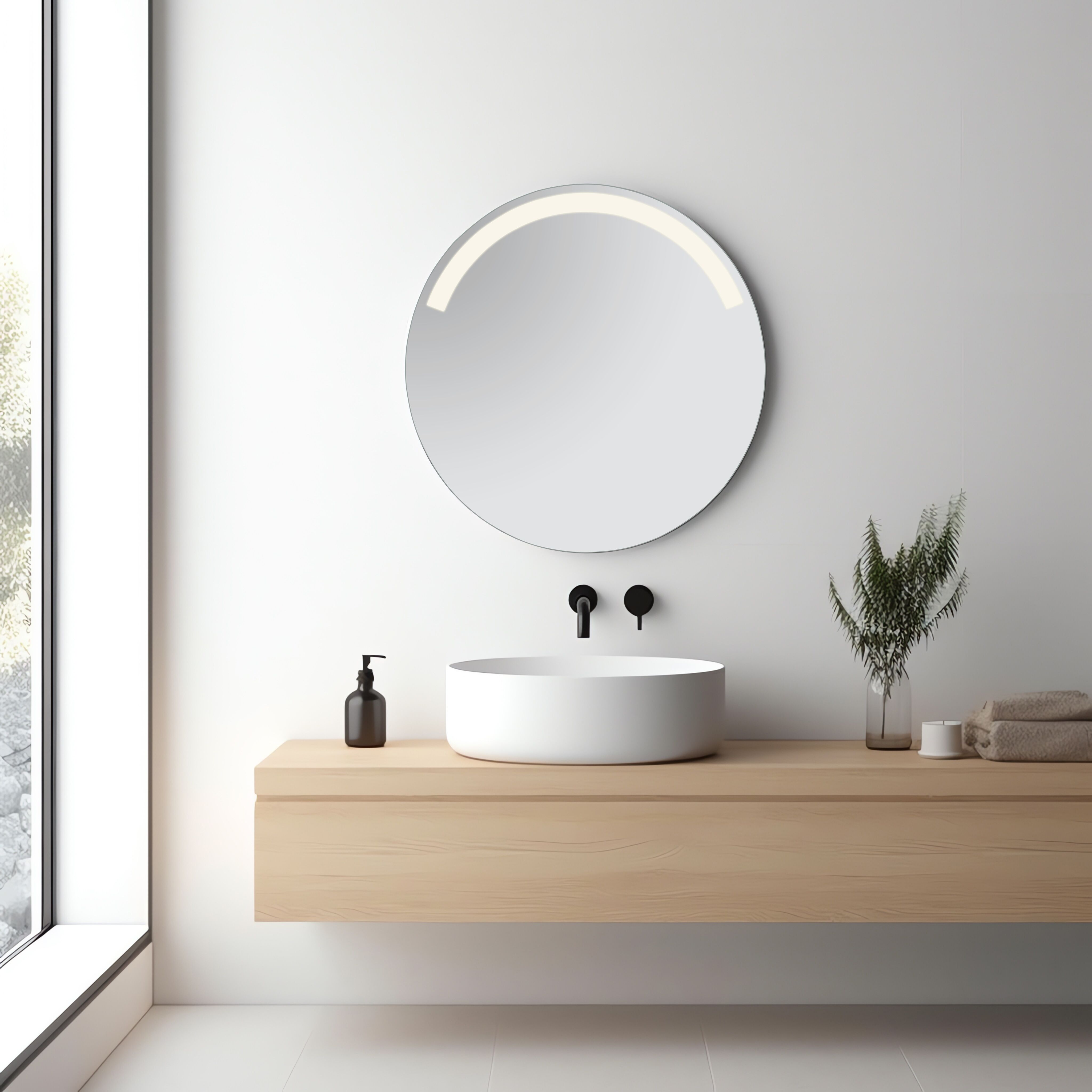 LED-Lichtspiegel MIRRORS AND MORE "Agatha", weiss (weiß), B:60cm H:60cm, Spiegelglas, Spiegel, LED-Lichtspiegel, integrierte LED-Beleuchtung weiß B/H/T: 60cm x 60cm, glänzend