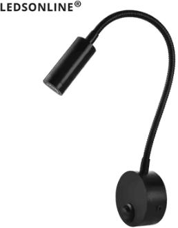 Inspire Curations 3W Flexible LED Bedside Reading Wall Light black warm White 3000k