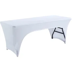 Oviala Business Hussentischdecke für Klapptisch 180cm doppelt geöffnet weiß - Oviala