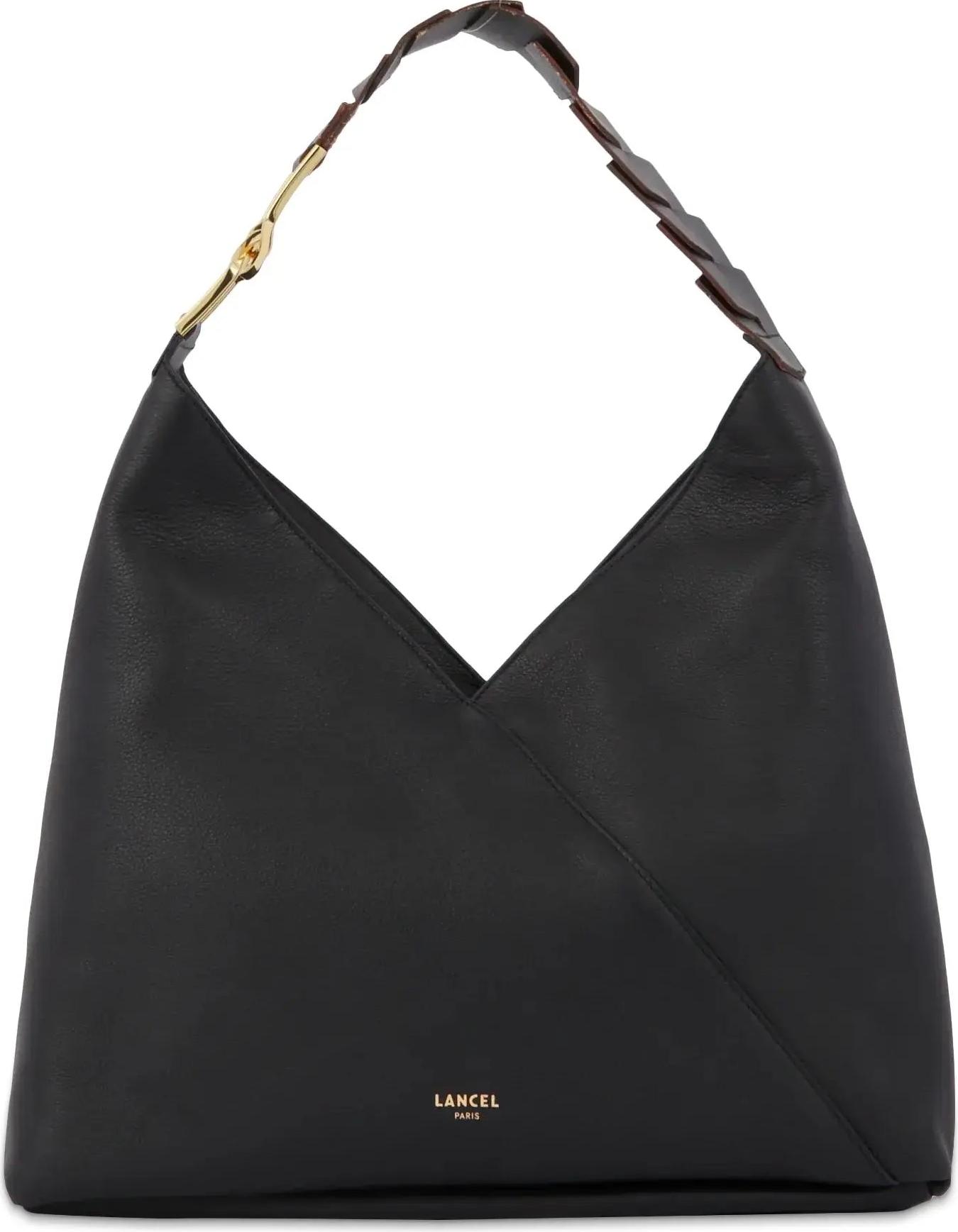 Lancel Sac Hobo, verschließbar, Pagodenform, in Schwarz