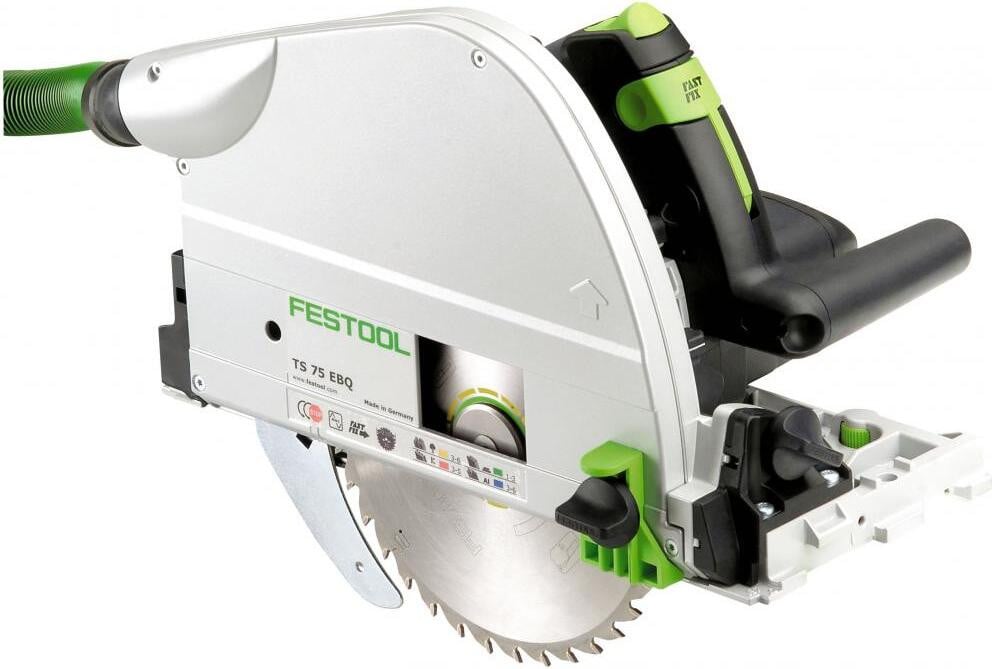 Festool TS 75 EBQ-Plus cirkelzaag, zwart groen wit