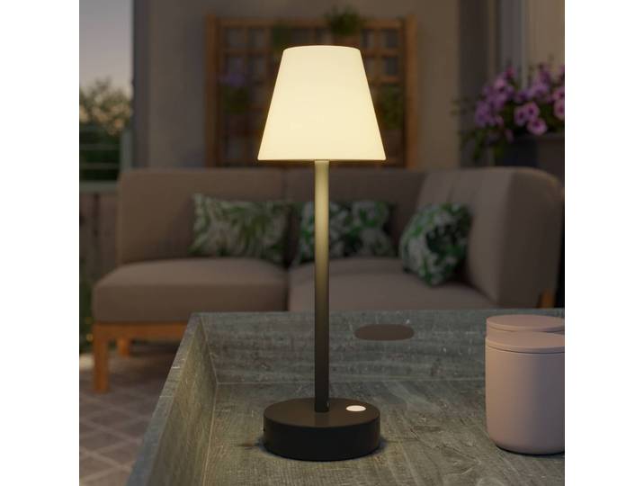 Newgarden Lola Slim LED tafellamp met accu, antraciet Slim, dimbaar, zwart, Kunststof, Modern