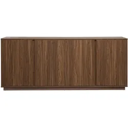 Vintage Buffet in Walnuss-Holz-Finish 4 Türen L180 cm MILLOR