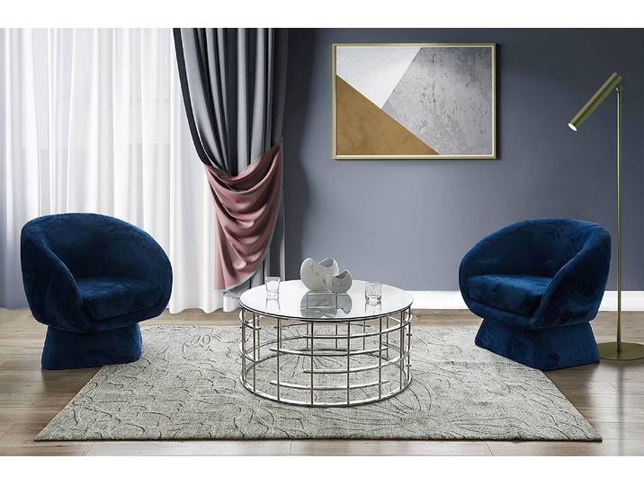 Table basse Kirpu Ø 90cm Argenté/Argenté