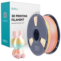 Sunlu PLA+ Seidenfilament (Regenbogen) 05 (PLA+, 1000 g, 1.75 mm), Filament, Mehrfarbig