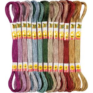 Folia Bindfaden 23994, Stickgarn Set, Stärke 1mm, 13 Farben je 8m