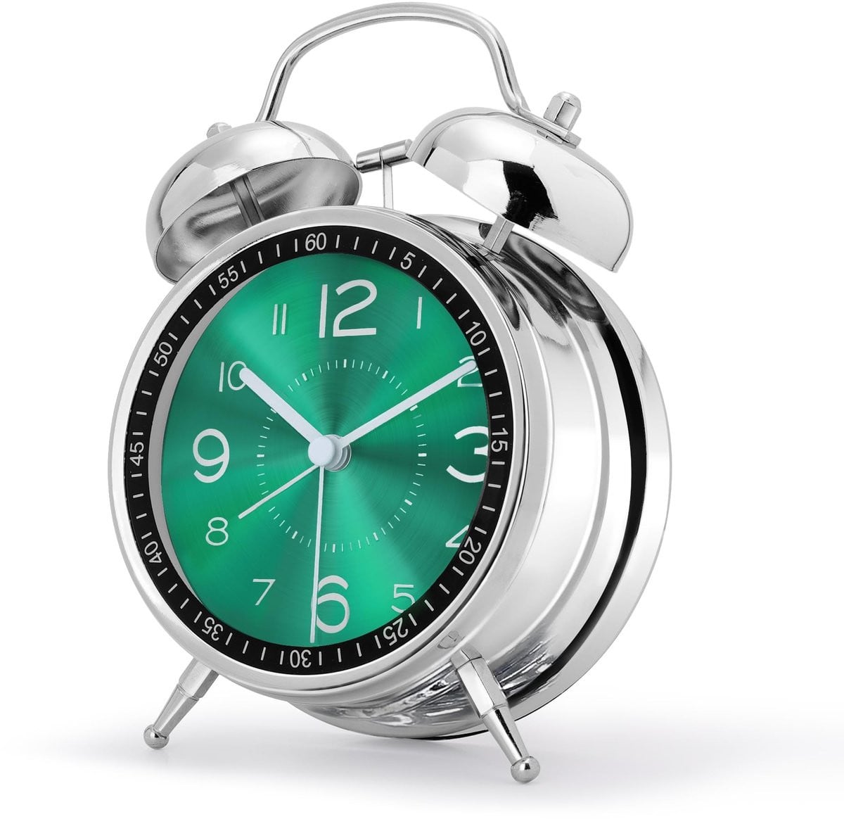 Omgoods Stille Analoge Alarmklok met Grote Wijzerplaat en Nachtlicht