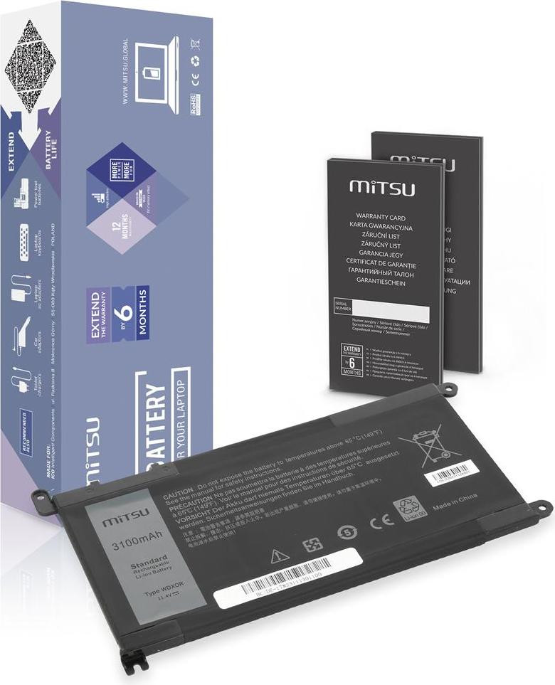 Mitsu Accu voor Dell WDX0R P75F P62F P66F T2JX4