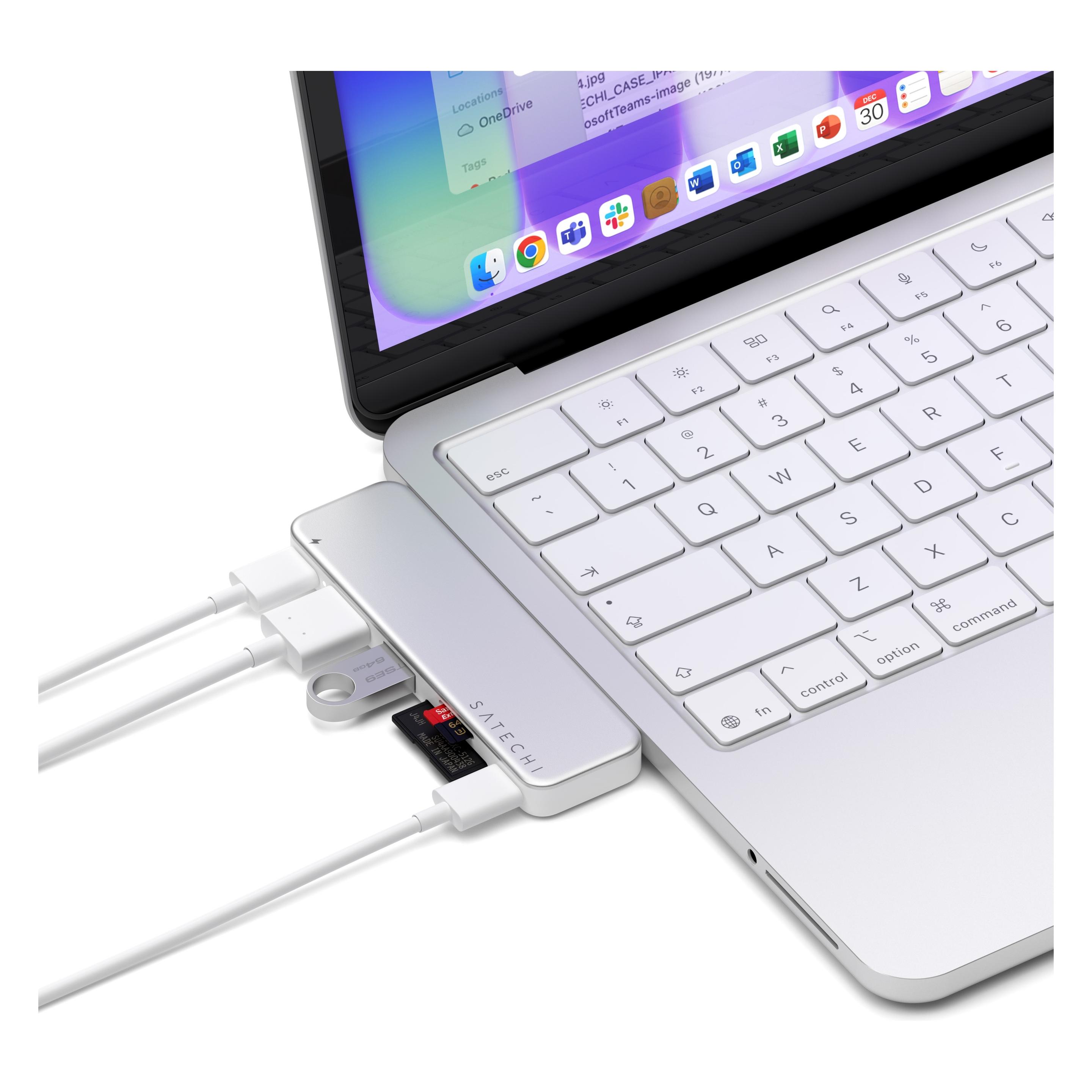 Satechi USB-C Snap Hub Silver (USB-C, 6 Ports) (ST-HUSNS)