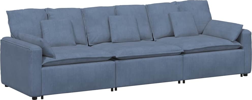 Modulares Sofa mit Kissen Blau