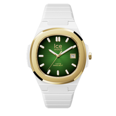 Quarzuhr ICE-WATCH "ICE power - PW7", weiß, grün, Armbanduhren, Herren, Quarzuhr, Armbanduhr, Herrenuhr, Silikonarmband, analog, Tag
