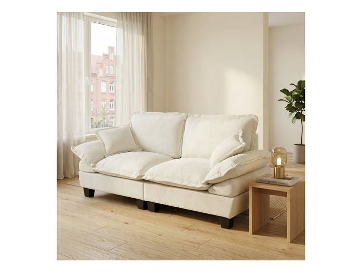 Odikalo 2-Sitzer Sofa Modular kombinierbar sofa, Doppelsofa aus Chenille in Segelbootform Couch für kleine Räume & Apartments
