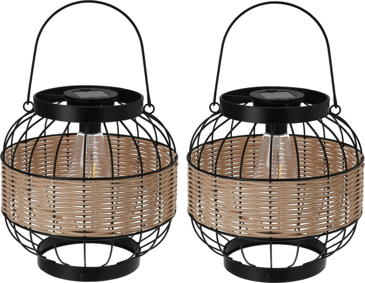 Pro Garden Solar Tuinlantaarns Metaal - 2x - 24 x 24 cm