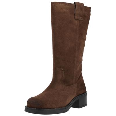 Stiefel PAVEMENT "Pavement Stiefel Veloursleder/Textil", Damen, Gr. 39, braun (dunkelbraun), Textil, Veloursleder, Schuhe Stiefel