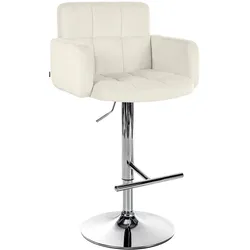 CLP Barhocker Los Angeles Samt chrom   Farbe: creme, Gestell Farbe: chrom