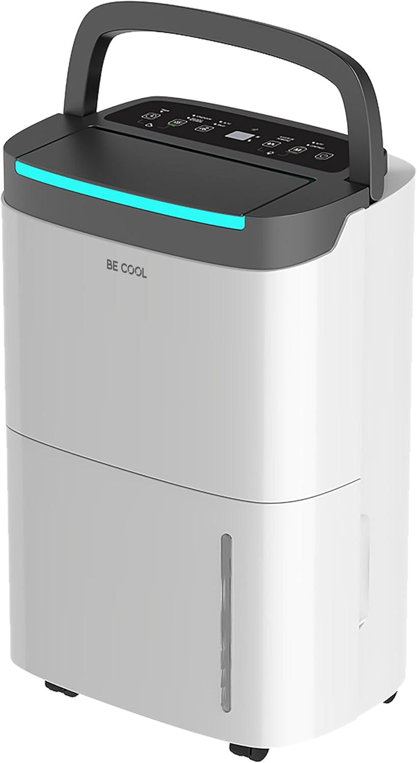 Luftentfeuchter, 50 Liter, Entfeuchtungsleistung ca. 50 Liter/24 Stunden, 7 Liter Wasserbehälter, Timer, geeignet für Räume mit einem Volumen von 125 m³ oder einer Fläche von 50 m², mit Rollen
